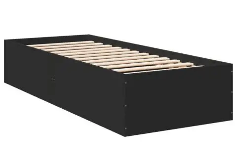 Cadru de pat, negru, 90x190 cm, lemn prelucrat - 2/5