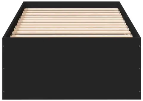 Cadru de pat, negru, 90x190 cm, lemn prelucrat - 4/5