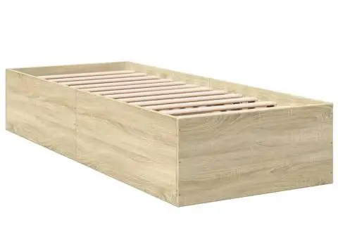 Cadru de pat, stejar sonoma, 90x200 cm, lemn prelucrat - 3/5