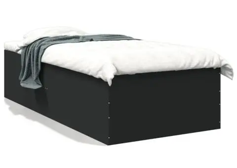 Cadru de pat, negru, 90x190 cm, lemn prelucrat - 2/5