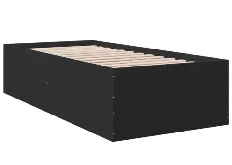 Cadru de pat, negru, 90x190 cm, lemn prelucrat - 3/5