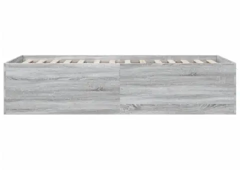 Cadru de pat, gri sonoma, 75x190 cm, lemn prelucrat - 5/5