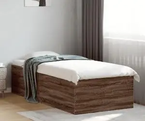 vidaXL Cadru de pat, stejar maro, 90x190 cm, lemn prelucrat