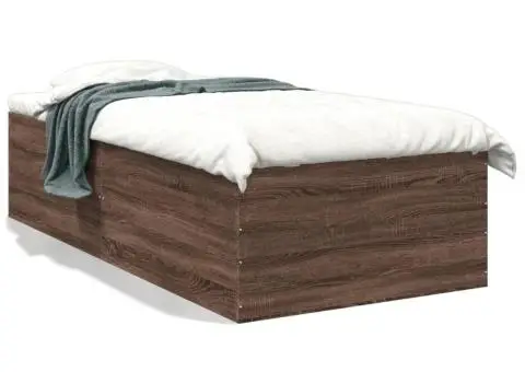 Cadru de pat, stejar maro, 90x190 cm, lemn prelucrat - 2/5