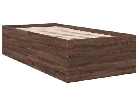 Cadru de pat, stejar maro, 90x190 cm, lemn prelucrat - 3/5