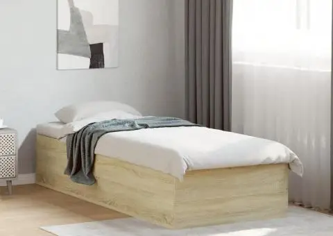 Cadru de pat, stejar sonoma, 100x200 cm, lemn prelucrat - 2/5