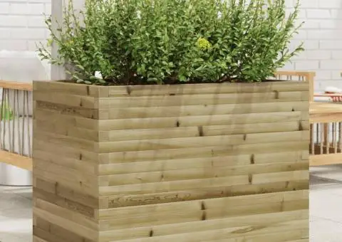 Jardinieră de grădină, 90x60x68,5 cm, lemn de pin impregnat - 1/5