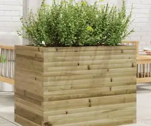 vidaXL Jardinieră de grădină, 90x60x68,5 cm, lemn de pin impregnat