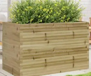 vidaXL Jardinieră de grădină, 110x60x68,5 cm, lemn de pin impregnat