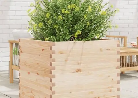 Jardinieră de grădină, 80x80x72 cm, lemn masiv de pin - 1/5