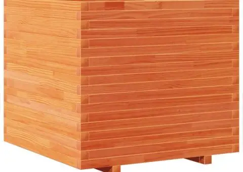 Jardinieră de grădină, maro ceruit, 80x80x72 cm, lemn masiv pin - 2/5