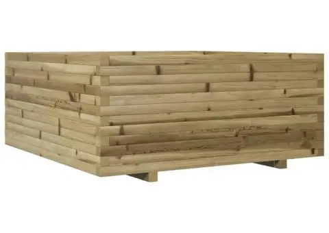Jardinieră de grădină, 110x110x49,5 cm, lemn de pin impregnat - 2/5