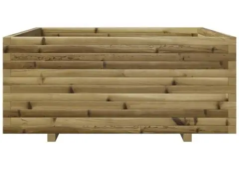 Jardinieră de grădină, 110x110x49,5 cm, lemn de pin impregnat - 5/5