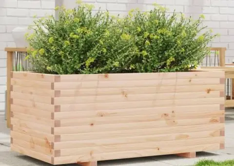 Jardinieră de grădină, 110x60x49,5 cm, lemn masiv de pin - 1/5