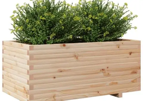 Jardinieră de grădină, 110x60x49,5 cm, lemn masiv de pin - 4/5