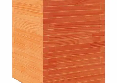 Jardinieră de grădină, maro ceruit 50x50x72,5 cm lemn masiv pin - 2/5