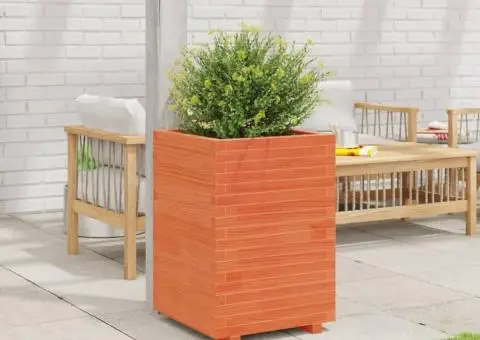 Jardinieră de grădină, maro ceruit 50x50x72,5 cm lemn masiv pin - 3/5