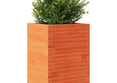 Jardinieră de grădină, maro ceruit 50x50x72,5 cm lemn masiv pin - 4/5