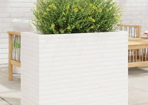 Jardinieră de grădină, alb, 90x40x72,5 cm, lemn masiv de pin - 1/5