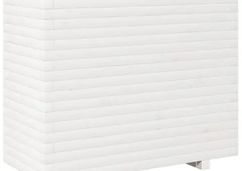 Jardinieră de grădină, alb, 90x40x72,5 cm, lemn masiv de pin - 2/5