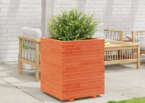 Jardinieră de grădină, maro ceruit 60x60x72,5 cm lemn masiv pin - 3/5