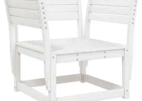 Canapea grădină cotieră cu perne, alb, lemn masiv de pin - 4/5