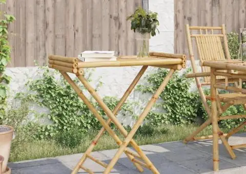 Masa pliabilă cu tavă, 70,5x42,5x80 cm, bambus - 3/5