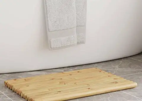 Covorașe de baie, 2 buc., 50x35 cm, bambus - 1/5