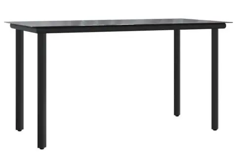 Set mobilier de grădină cu perne, 5 piese, negru, poliratan - 4/5