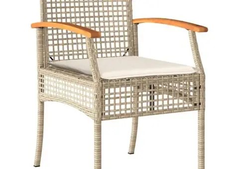 Set mobilier de grădină cu perne, 5 piese, bej, poliratan - 3/5