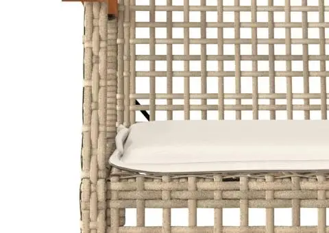 Set mobilier de grădină cu perne, 5 piese, bej, poliratan - 5/5