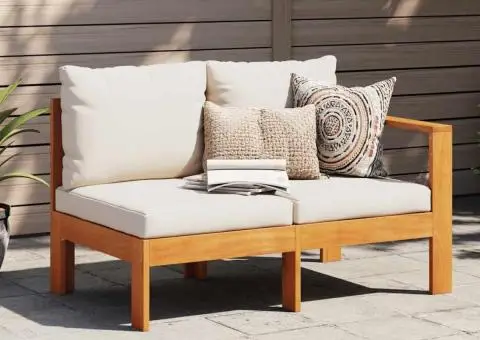 Canapea de grădină cu 1 cotieră/2 locuri, lemn masiv de acacia - 1/5