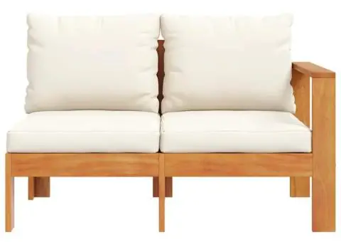 Canapea de grădină cu 1 cotieră/2 locuri, lemn masiv de acacia - 4/5