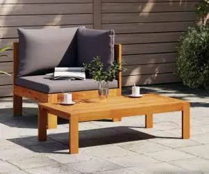 vidaXL Set canapea de grădină, 2 piese, cu perne, lemn masiv de acacia