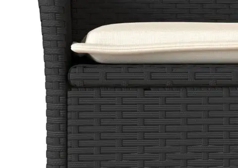 Set mobilier grădină perne 5 piese negru poliratan/lemn acacia - 5/5