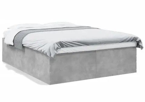 Cadru de pat, gri beton, 160x200 cm, lemn prelucrat - 2/5
