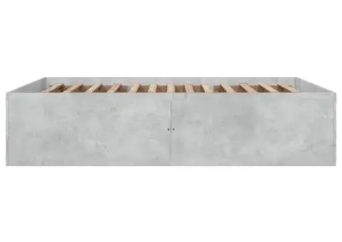 Cadru de pat, gri beton, 160x200 cm, lemn prelucrat - 5/5