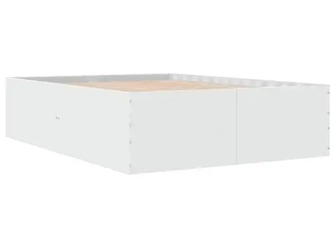 Cadru de pat, alb ,135x190 cm, lemn prelucrat - 3/5