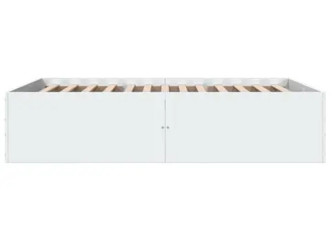 Cadru de pat, alb ,135x190 cm, lemn prelucrat - 5/5