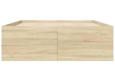 Cadru de pat, stejar sonoma, 135x190 cm, lemn prelucrat - 4/5