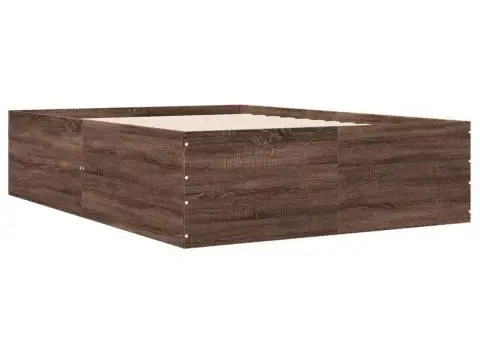 Cadru de pat, stejar maro, 135x190 cm, lemn prelucrat - 3/5