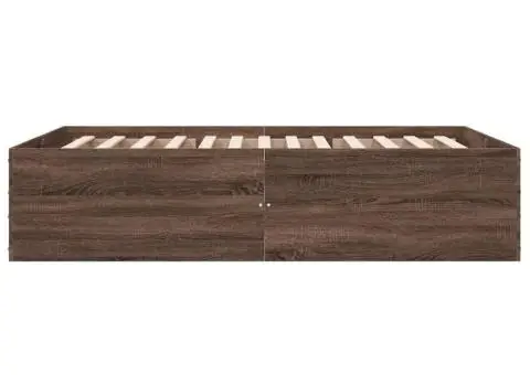 Cadru de pat, stejar maro, 135x190 cm, lemn prelucrat - 5/5