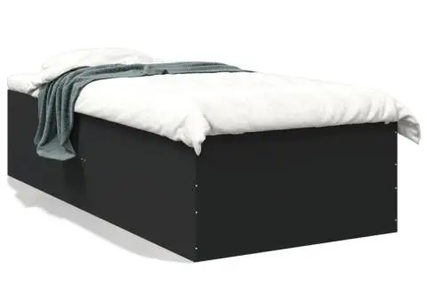 Cadru de pat, negru, 100x200 cm, lemn prelucrat - 2/5