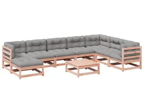 Set canapele grădină cu perne, 9 piese, lemn masiv brad douglas - 2/5