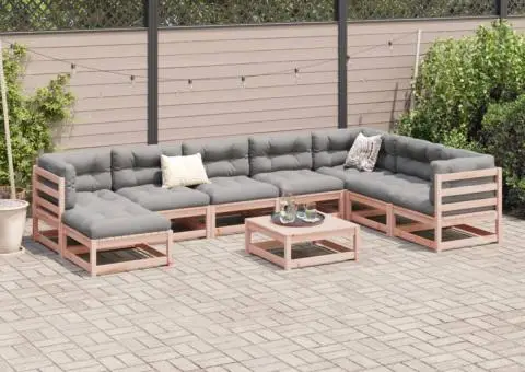 Set canapele grădină cu perne, 9 piese, lemn masiv brad douglas - 3/5