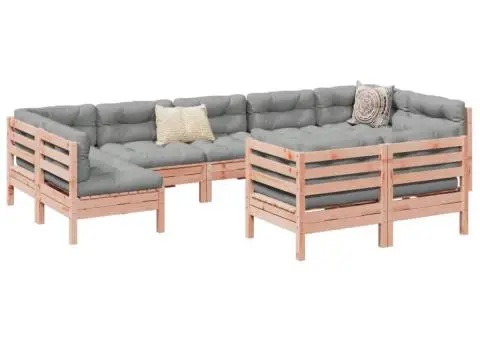 Set canapele grădină cu perne, 9 piese, lemn masiv brad douglas - 1/5