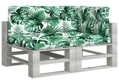 Perne de paleți, 3 buc., model cu frunze, material textil - 3/5