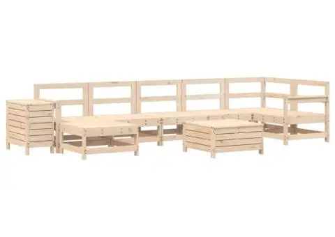 Set canapea de grădină, 9 piese, lemn masiv de pin - 2/5