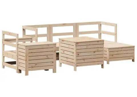 Set canapea de grădină, 7 piese, lemn masiv de pin - 2/5
