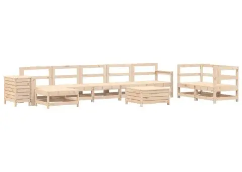 Set canapea de grădină, 10 piese, lemn masiv de pin - 2/5